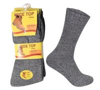 Candid Styles® Pack of 6 Men’s Extra Wide Non-Elastic Plain Work Boot Socks Comfort Fit Loose Soft Top (KP502095 Grey, 6-11)
