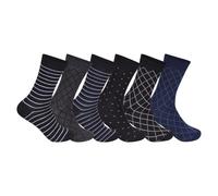 Candid Styles® Pack of 6 Mens Cotton Rich Funky Suit Socks Gents High Impact Comfortable Breathable Casual Smart Design Sock (MN2922, 6-11)