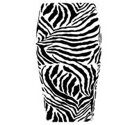 Candid Styles Women Celebs Army Check Skull Print Ladies Knee Length Pencil Bodycon Skirt 8-22, M/L 12-14, Zebra - Animal Print Pencil Skrit