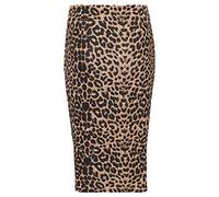 Candid Styles Women Celebs Army Check Skull Print Ladies Knee Length Pencil Bodycon Skirt 8-22, S/M 8-10, Brown Leopard - Animal Print Elasticated Skirt