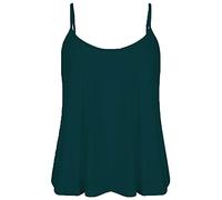 Candid Styles Womens Cami Top Sleeveless Swing Vest Blouse Camisole Strappy Flared Skater Tank T-Shirt 8-26 24-26, Teal
