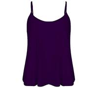 Candid Styles Womens Cami Top Sleeveless Swing Vest Blouse Camisole Strappy Flared Skater Tank T-Shirt 8-26 20-22, Navy