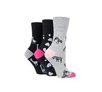 Candid Styles® Womens Fun Feet Zebra Life Ankle Socks Honey Comb Top Ladies Zebra Printed Non Binding Soft Cotton Loose Elastic Top Sock (PK 3, 4-8)