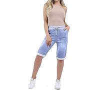 Candid Styles Womens Italian Shorts Plain & Floral Elastic Waist Turn Up Summer Beach Trouser Ladies Pants Capri UK 8-22