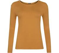 Candid Styles Women's Long Sleeve Plain Basic Top, Green, Regular Fit