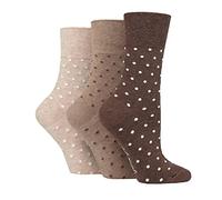 Candid Styles® Womens Polka Dots Crew Socks Honey Comb Top Assorted Colors Non Binding Soft Cotton Loose Elastic Top Sock in 3 Pairs, 6 Pairs UK 4-8