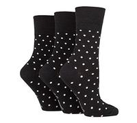 Candid Styles® Womens Polka Dots Crew Socks Honey Comb Top Assorted Colors Non Binding Soft Cotton Loose Elastic Top Sock in 3 Pairs, 6 Pairs UK 4-8