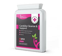 Candida Cleanse and Support - 60 All in ONE Vegan Capsules - Powerful Herbs Blended with Caprylic Acid, Aloe Vera, Probiotics & More - Yeast/Thrush Support