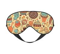 Candies and Sweets Sleep Mask for Women & Men - Double-Sided Eye Mask with Adjustable Strap, Soft Silky Feel, Light-Blocking & Breathable for Travel, Nap, Shift Work, Yoga
