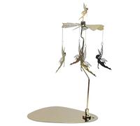 Candle Carousel - 18cm Silver Metal Spinner, Rotating Candle Holder, spinnings Candles Tray | Stainless Steel Aromatic Stand, Reflective Wind Chime Base, Use For Home Festive Evening Ambience