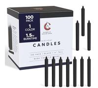 Candle Charisma 100 Black Spell Candles - 4" Unscented Paraffin Chime Candles, Smokeless & Dripless, Colored Candles, Long Burn Time 0.43" Thick Taper Candles for Rituals, Witchcraft and Parties