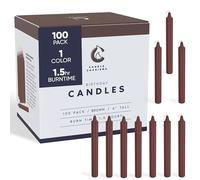 Candle Charisma 100 Brown Spell Candles - 4" Unscented Paraffin Chime Candles, Smokeless & Dripless, Colored Candles, Long Burn Time 0.43" Thick Taper Candles for Rituals, Witchcraft and Parties