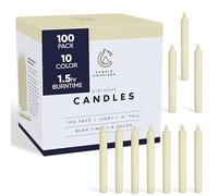 Candle Charisma 100 Ivory Spell Candles - 4" Unscented Paraffin Chime Candles, Smokeless & Dripless, Colored Candles, Long Burn Time 0.43" Thick Taper Candles for Rituals, Witchcraft and Parties