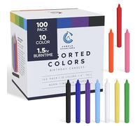 Candle Charisma 100 Multi-Colored Spell Candles - 4" Unscented Paraffin Chime Candles, Smokeless & Dripless, Colored Candles, Long Burn Time 0.43" Thick Taper Candles for Rituals, Witchcraft & Parties