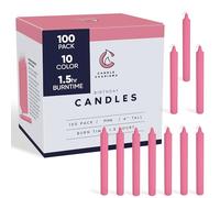 Candle Charisma 100 Pink Spell Candles - 4" Unscented Paraffin Chime Candles, Smokeless & Dripless, Colored Candles, Long Burn Time 0.43" Thick Taper Candles for Rituals, Witchcraft and Parties