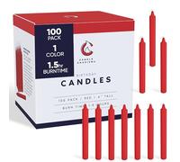 Candle Charisma 100 Red Spell Candles - 4" Unscented Paraffin Chime Candles, Smokeless & Dripless, Colored Candles, Long Burn Time 0.43" Thick Taper Candles for Rituals, Witchcraft and Parties