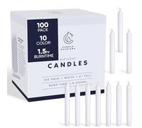 Candle Charisma 100 White Spell Candles - 4" Unscented Paraffin Chime Candles, Smokeless & Dripless, Colored Candles, Long Burn Time 0.43" Thick Taper Candles for Rituals, Witchcraft and Parties