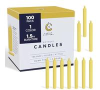 Candle Charisma 100 Yellow Spell Candles - 4" Unscented Paraffin Chime Candles, Smokeless & Dripless, Colored Candles, Long Burn Time 0.43" Thick Taper Candles for Rituals, Witchcraft and Parties