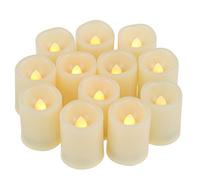 CANDLE CHOICE Battery Operated Flameless Votive Candles with Auto Timer Realistic Flickering Fake Tall Electric LED Tea Lights Set Wedding Halloween Christmas Decorations Batteries Included 12 PCS