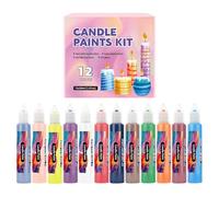 Candle Colour - 12 Colour Wax Pen Set, Decoration Kit, Beginner-Friendly Writing Markings with Easy Grip | Creative Supplies for Making Stained Glass Fabric Tote Bags DIY Crafts
