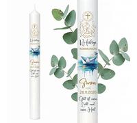 Candle Communion Dove Eucalyptus Individual with Name and Date as Table Decoration Altar Candle Confirmation Christening Confirmation Gift Personalised Loving Hand-Made Candle Diameter 4 x Height 40