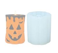 Candle Craft Mould - Halloween Ghost, Pumpkin Mould, Reusable Silicone Moulds for Wax Projects, Beginner Candle Kit for Adults, Kids, Girls, Boys, Party, Seasonal Decoration Tool