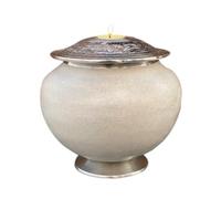 Candle Cremation Urn for Human Ashes - Large Pearl White Candle Urn - Decorative Urn for Ashes Display at Home - Beautiful Modern Adult URN for Funeral, Burial, Female or Pets
