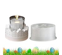 Candle Cup Holder Mold - 7.5x3.65cm, House Shape Round Silicone Decoration, Candlestick Holder Mold Craft Tool | Creative Resin Candle Casting | for Thanksgiving Holiday Party Offices Home Room Desk A
