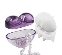 Candle Cup Mirror Silicone Mould - Heart-Shaped Storage Box, Jewellery Box Epoxy Resin Moulds, High Temperature Strength Heart Casting Jewellery Mould for Clay Crafts Home Ornament