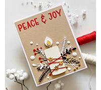 Candle Die Cuts for Card Making, Branches and Leaves Metal Cutting Dies for Paper Scrapbooking, DIY Stencils for Album Party Wedding Festivals Decoration