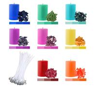Candle Dye for Soy Wax, 8 Colors Candle Colour Chips with 50 Pcs Wicks, Candles Wax Dye Candles Colour Dyes, Each 5g