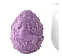 Candle Egg Mold - Flexible Silicone Design, 3D Horse Pattern, Heat Resistant Molds, DIY Craft Accessory | Perfect for Chocolate Fondant Baking Soap Resin Candles Making Creative Projects