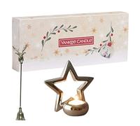 Candle Gift includes Yankee Candle Gift Set with Tea Lights x10 and Glass Tea Light Holder, Bundled with Metal Stag Candle Snuffer and Silver Star Tea Light Holder