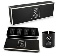Candle Gift Set - 4 Scented Votive Candles for Home -- Luxury Velvet-Lined Gift Box - Gift for Her Birthday, Christmas, Mother’s Day (Love You More - Black)