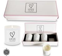 Candle Gift Set - 4 Scented Votive Candles for Home -- Luxury Velvet-Lined Gift Box - Gift for Her Birthday, Christmas, Mother’s Day (Love You Mum - White)