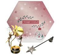 Candle Gift Set Bundle with Scented Christmas Tea Lights x18 and Tea Light Holder with Indigo Leopard Gifts Metal Candle Snuffer and Fairy Spinning Candle Holder