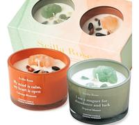 Candle Gift Set for Women, Scented Candles Infused with Crystals, Pure, Natural Fruity Essential Oil, Special and Unique - Mindfulness Gifts, Presents for Her