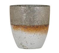 Candle Holder 16 x 16 x 15 cm Glass Grey White