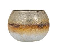 Candle holder 18 x 18 x 14 cm Glass Grey White