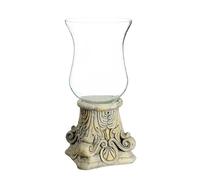 Candle Holder 19.5 x 19.5 x 42 cm Cream Cement Glass
