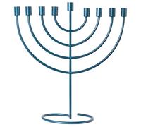 Beliani Candle Holder AMORA Metal 50 cm Blue, Blue