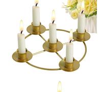 Candle Holder Antique Metal Stand Advent Wreath Ring Candle Holder Table Decoration - For Home Kitchen Living Room Fireplace Christmas Party Wedding Holiday Decoration