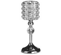 Beliani Candle Holder Avord Glass 33 Cm Silver