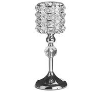 Beliani Candle Holder Avord 33 Cm Glass Silver