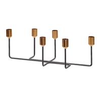 Beliani Candle Holder Bangka Metal 12 Cm Black