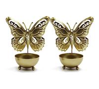 Candle Holder Butterfly Iron Candle Holders for Tealight Candles Gold Decorative Tea Light Candleholders Stylish Candlestick Holders for Wedding, Festival, Party Decor (Set of 2)