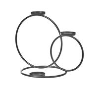 Beliani Candle Holder Cakung 33 Cm Metal Black