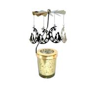 Candle Holder - Cat Design Carousel Spinner, Rotating Tea Light Base, Heat-Powered Movement, Elegant Finish | Decorative Candle Holder For Table, Christmas, And Valentine’s Day Decor