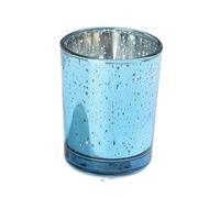 Candle Holder, Colorful Star Glass Candle Cups with Bamboo Lids - Holiday Decor(Blue)