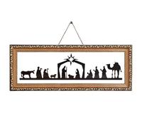 Candle Holder Decor Iron - Nativity Scene Tea Light Holder - Candlesticks Christian Religious Silhouette Decoration for Wall Indoor Mantle Fireplace Home Room Holiday Party